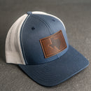 Leather Patch Trucker Style Hat - Texas Stamp