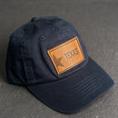 Leather Patch Unstructured Style Hat - Texas License Plate Stamp