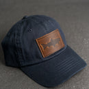 Leather Patch Unstructured Style Hat - Fish Stamp