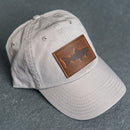 Leather Patch Unstructured Style Hat - Fish Stamp
