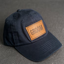 Leather Patch Unstructured Style Hat - Bride and Groom Stamp (block)