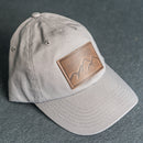 Leather Patch Unstructured Style Hat - Mountain Range Stamp