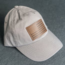 Leather Patch Style Hat with American Flag Stamp