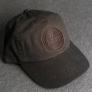 Your Logo on a Leather Patch Unstructured Style Hat - Circle Patch