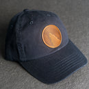 Leather Patch Unstructured Style Hat - Wolf Stamp