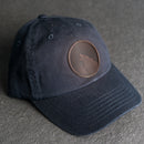 Leather Patch Unstructured Style Hat - Wolf Stamp