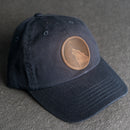 Leather Patch Unstructured Style Hat - Wolf Stamp
