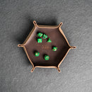 Personalized Leather Valet Tray - Hexagon