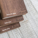 Bride or Groom Personalized Leather Wedding Vow Books with Name and/or Date